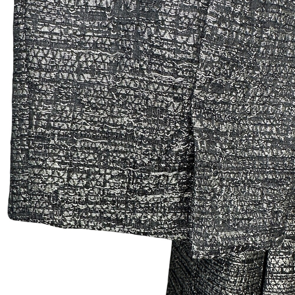 Eileen Fisher Women's Grey and Silver Silk Blend Jacquard Duster Jacket Size M - Picture 9 of 15